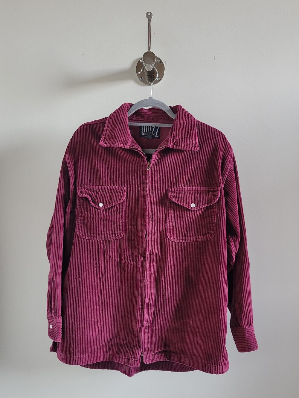 QUIZZ Vintage Corduroy Zip Shacket Burgundy M